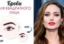 Форма бровей для квадратного лица